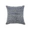 Laddha Home Designs 20" Blue and White Tufted Horizontal Stripes Square Throw Pillow